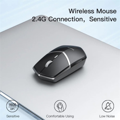 Yesido - Wireless Mouse (KB16) - 2.4G Connection, 1600DPI, Low Noise - Black - 3