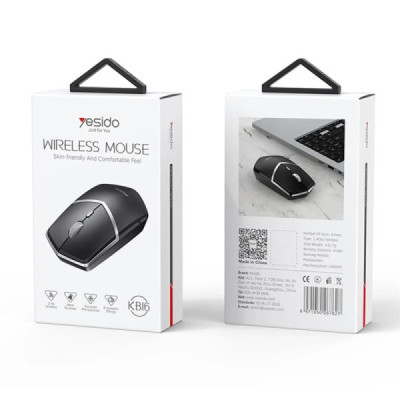 Yesido - Wireless Mouse (KB16) - 2.4G Connection, 1600DPI, Low Noise - Black - 6