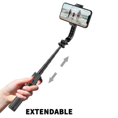Selfie Stick Trepied Stabil, Portabil, 106cm - Techsuit L12 - Black - 2