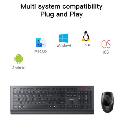 Yesido - Wired Keyboard and Mouse Set (KB13) - 2.4G Connection, Ergonomic Design - Black - 2