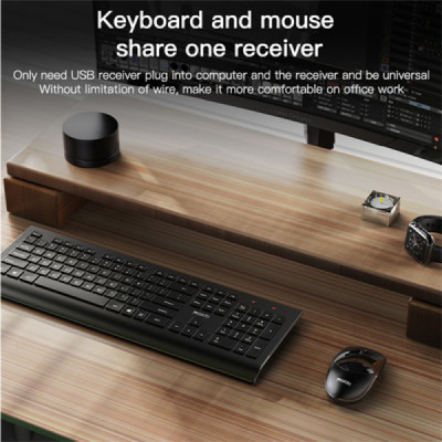 Yesido - Wired Keyboard and Mouse Set (KB13) - 2.4G Connection, Ergonomic Design - Black - 3
