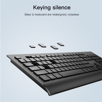 Yesido - Wired Keyboard and Mouse Set (KB13) - 2.4G Connection, Ergonomic Design - Black - 4