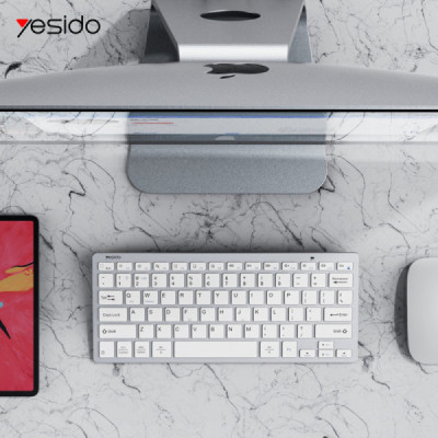 Yesido - Wireless Keyboard (KB11) - Support Multi-Device Sharing, Quick Response - White - 2