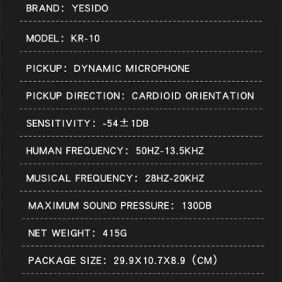 Microfon Karaoke Wireless, Portabil - Yesido (KR10) - Black - 6