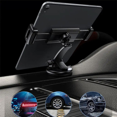 Yesido - Car Holder (C171) - Clamp Grip, Tablet, Phones 4.7 - 12", for Dashboard, Windshield - Black - 8