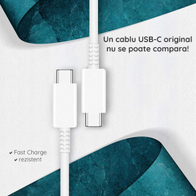 Cablu de Date Fast Charging, 2x Type-C, 3A, 1m - Samsung (EP-DN980BBE) - White (Bulk Packing) - 4