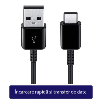 Cablu de Date USB la Type-C, Fast Charge, 25W, 1.5m - Samsung (EP-DW700CBE) - Black (Bulk Packing) - 6