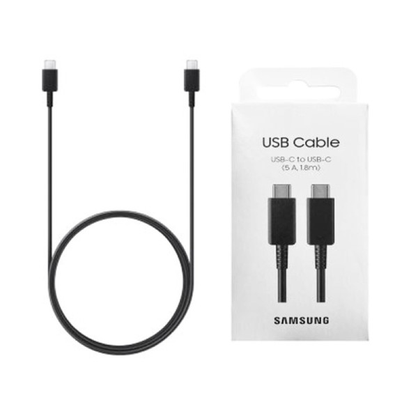 Cablu de Date Type-C to Type-C Fast Charging 5A, 1.8m - Samsung (EP-DX510JBEGEU) - White (Blister Packing)