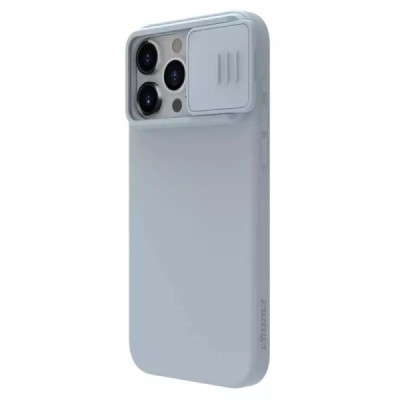 Husa pentru iPhone 15 Pro - Nillkin CamShield Silky MagSafe Silicone - Haze Blue - 4