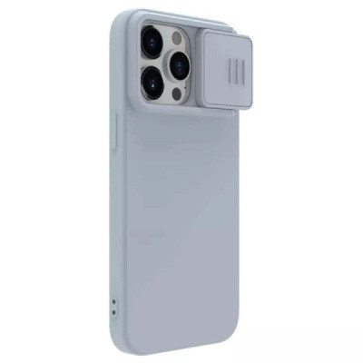 Husa pentru iPhone 15 Pro - Nillkin CamShield Silky MagSafe Silicone - Haze Blue - 6