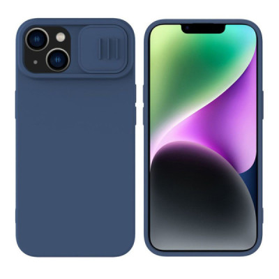 Husa pentru iPhone 15 Plus - Nillkin CamShield Silky MagSafe Silicone - Midnight Blue - 1