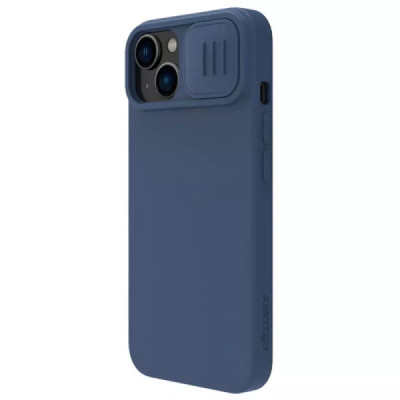 Husa pentru iPhone 15 Plus - Nillkin CamShield Silky MagSafe Silicone - Midnight Blue - 4