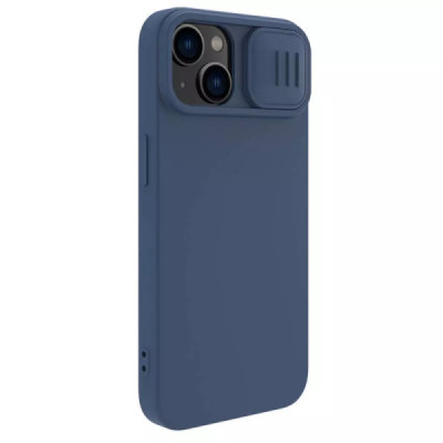 Husa pentru iPhone 15 Plus - Nillkin CamShield Silky MagSafe Silicone - Midnight Blue - 6