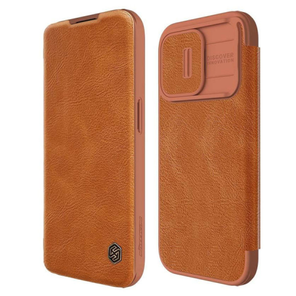 Husa pentru iPhone 15 Pro - Nillkin QIN Pro Leather Case - Brown