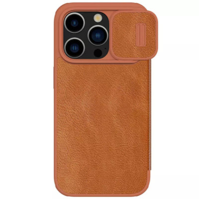 Husa pentru iPhone 15 Pro - Nillkin QIN Pro Leather Case - Brown - 3