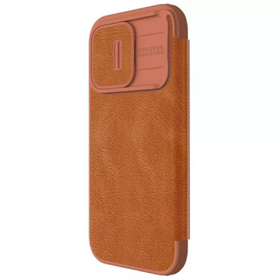 Husa pentru iPhone 15 Pro - Nillkin QIN Pro Leather Case - Brown - 4