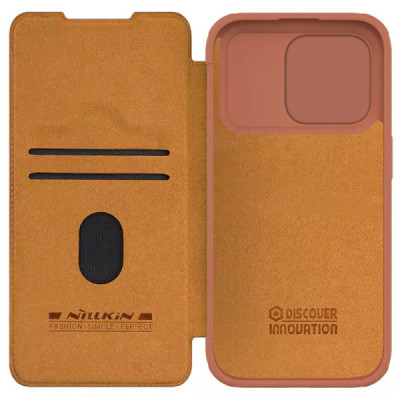 Husa pentru iPhone 15 Pro - Nillkin QIN Pro Leather Case - Brown - 6