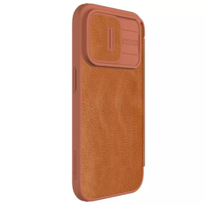 Husa pentru iPhone 15 Pro - Nillkin QIN Pro Leather Case - Brown - 7