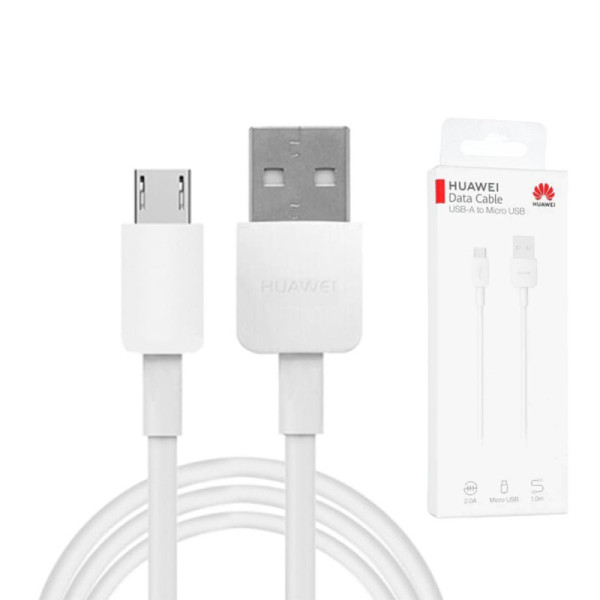 Cablu de Date USB la Micro-USB, 2A, 1m - Huawei (CP70) - White (Blister Packing)