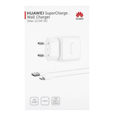 Incarcator pentru Priza, Fast Charging, 22.5W + Cablu Type-C, 5A, 1m - Huawei CP404 (HW-100225E00) - White (Bister Packing) - 8