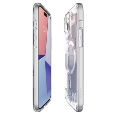 Husa pentru iPhone 15 - Spigen Ultra Hybrid MagSafe Zero One - White - 5