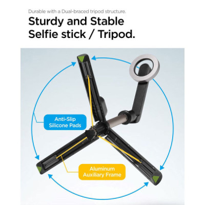 Selfie Stick Compatibil MagSafe, 67cm - Spigen S570W - Black - 12