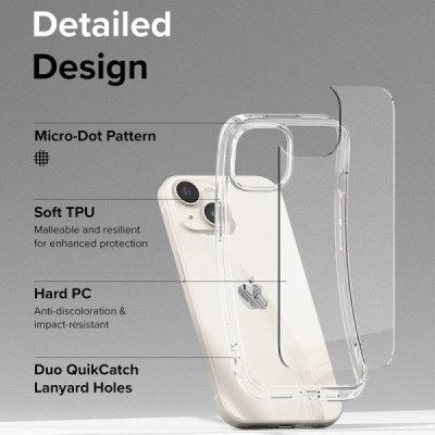 Husa pentru iPhone 15 - Ringke Fusion - Clear - 6