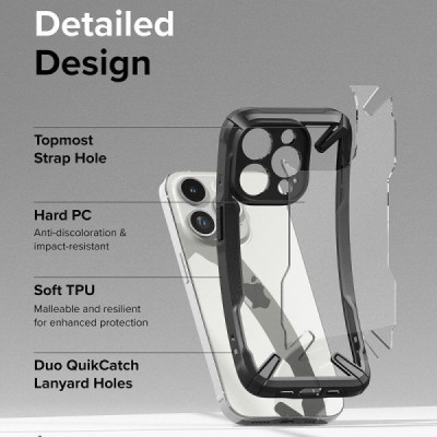 Husa pentru iPhone 15 Pro Max - Ringke Fusion X - Black - 5