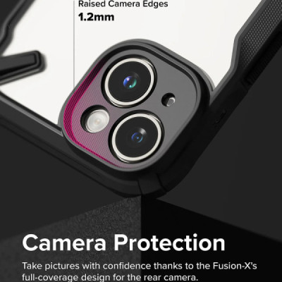 Husa pentru iPhone 15 - Ringke Fusion X Design - Camo Black - 6