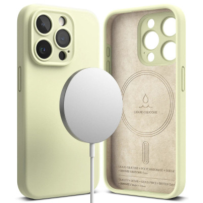 Husa pentru iPhone 15 Pro - Ringke Silicone Magnetic - Sunny Lime - 1