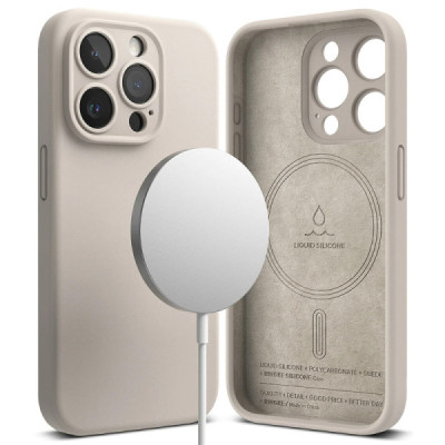 Husa pentru iPhone 15 Pro - Ringke Silicone Magnetic - Stone - 1
