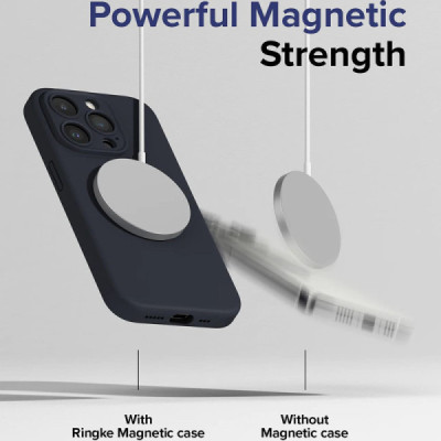 Husa pentru iPhone 15 Pro Max - Ringke Silicone Magnetic - Pink Sand - 5