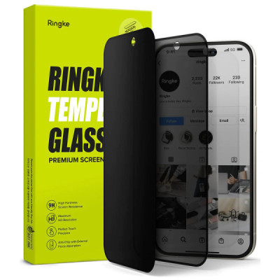 Folie pentru iPhone 15 Plus - Ringke Cover Display Tempered Glass - Privacy - 1