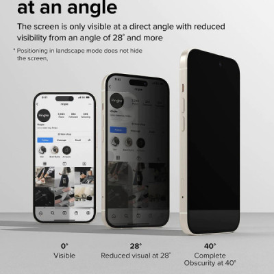 Folie pentru iPhone 15 Plus - Ringke Cover Display Tempered Glass - Privacy - 3