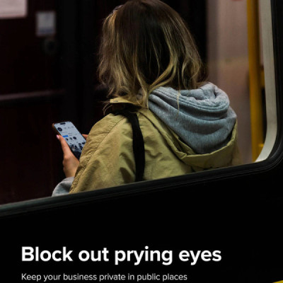 Folie pentru iPhone 15 Plus - Ringke Cover Display Tempered Glass - Privacy - 4