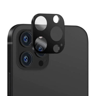 Folie Camera pentru iPhone 12 Pro Max - Techsuit Full Camera Glass - Black - 1
