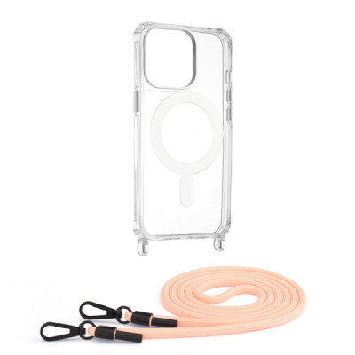 Husa pentru iPhone 13 Pro - Techsuit Acrylic MagSafe Crossbody - Pink - 1