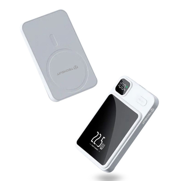 Baterie Externa MagSafe 10000mAh - Techsuit Wireless MagSafe Power Bank (PB-WM1) - White