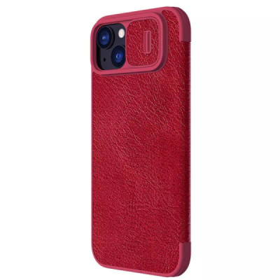 Husa pentru iPhone 15 Plus - Nillkin QIN Leather Case - Red - 3