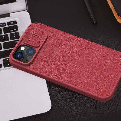 Husa pentru iPhone 15 Plus - Nillkin QIN Leather Case - Red - 7