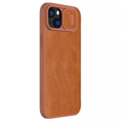 Husa pentru iPhone 15 Plus - Nillkin QIN Leather Case - Brown - 5