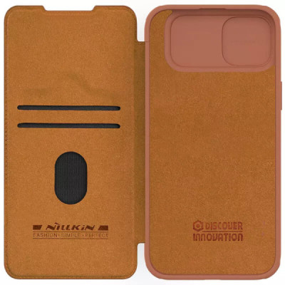 Husa pentru iPhone 15 Plus - Nillkin QIN Leather Case - Brown - 6