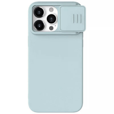 Husa pentru iPhone 15 Pro Max - Nillkin CamShield Silky MagSafe Silicone - Haze Blue - 1