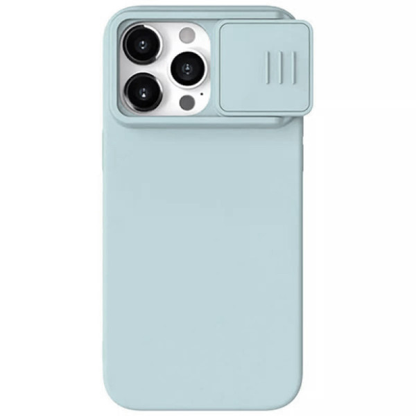 Husa pentru iPhone 15 Pro Max - Nillkin CamShield Silky MagSafe Silicone - Haze Blue