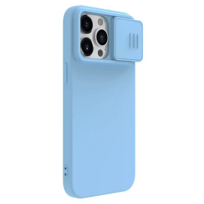 Husa pentru iPhone 15 Pro Max - Nillkin CamShield Silky MagSafe Silicone - Haze Blue - 5