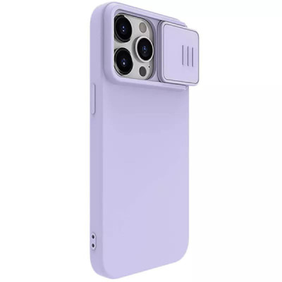Husa pentru iPhone 15 Pro Max - Nillkin CamShield Silky MagSafe Silicone - Misty Purple - 5