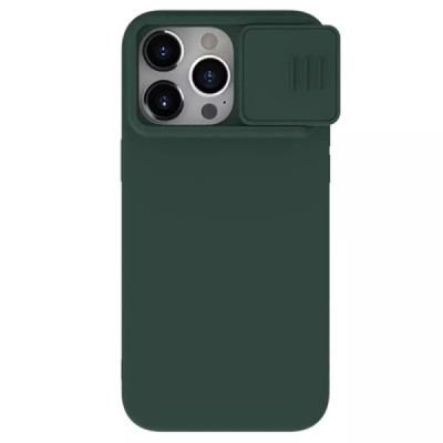 Husa pentru iPhone 15 Pro Max - Nillkin CamShield Silky MagSafe Silicone - Foggy Green - 1