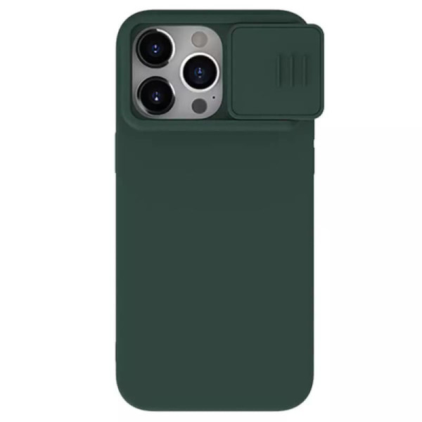 Husa pentru iPhone 15 Pro Max - Nillkin CamShield Silky MagSafe Silicone - Foggy Green