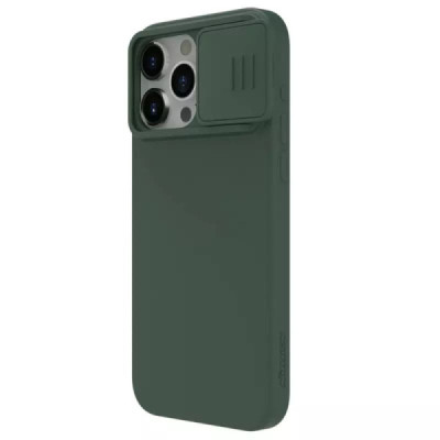 Husa pentru iPhone 15 Pro Max - Nillkin CamShield Silky MagSafe Silicone - Foggy Green - 3