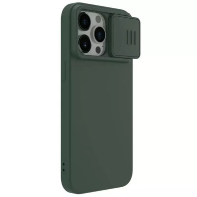 Husa pentru iPhone 15 Pro Max - Nillkin CamShield Silky MagSafe Silicone - Foggy Green - 5